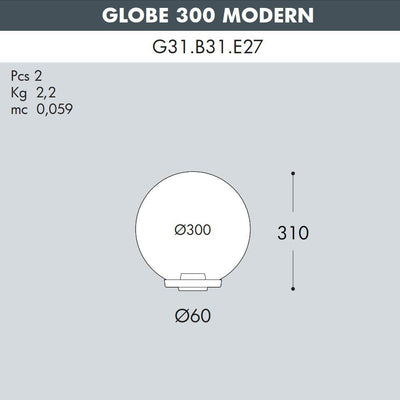 G300 BASE MODERNA BIANCO TRASPARENTE E27
