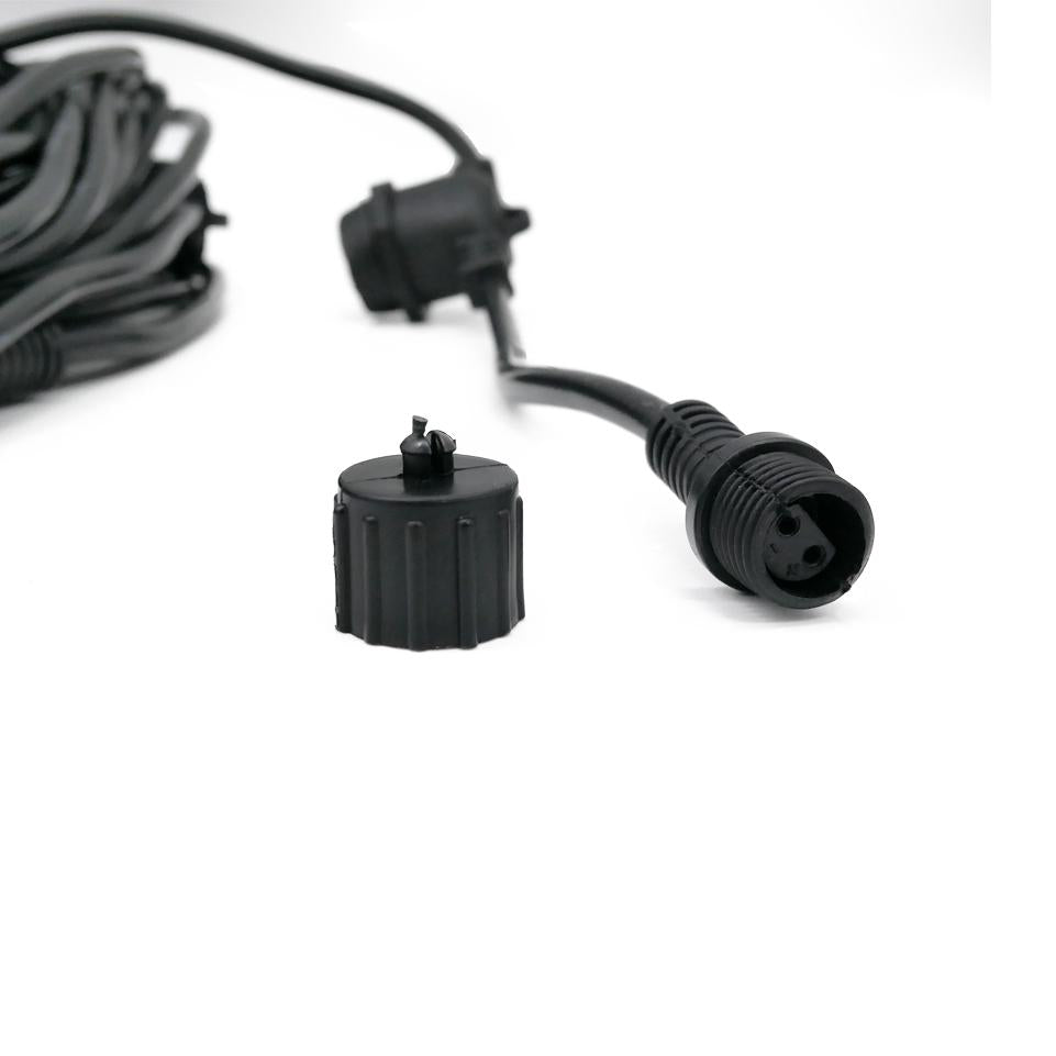 CATENARIA CON 15 LAMPADE E27   LUNGHEZZA 15MT NERO