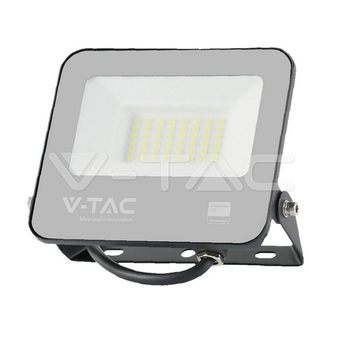 30W LED PROIETTORE SMD SAMSUNG CHIP 1M CAVO CORPO NERO VETRO SMERIGLIATO  4000K