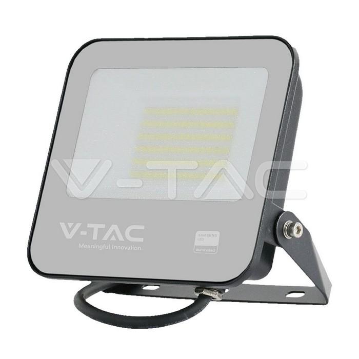 50W LED PROIETTORE SMD SAMSUNG CHIP 1M CAVO CORPO NERO  VETRO SMERIGLIATO  6500K