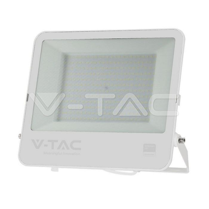200W LED PROIETTORE SMD SAMSUNG CHIP 1M WHITE CORPO BIANCO VETRO SMERIGLIATO  6400K