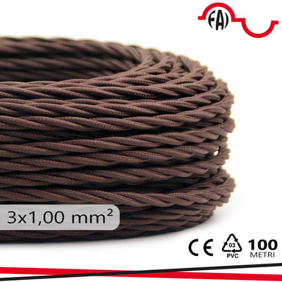 TRECCIA SETA 3X1MM MARRONE