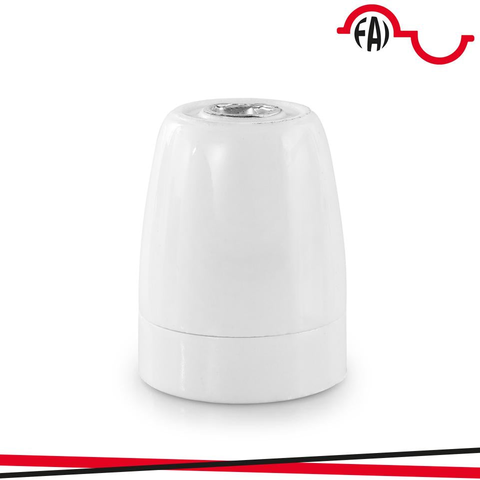 P.DE PORCELLANA E27 SMALTATO   BIANCO