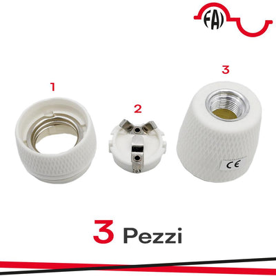 P.DE PORCELLANA E27 RACCORDO   3/8 GAS