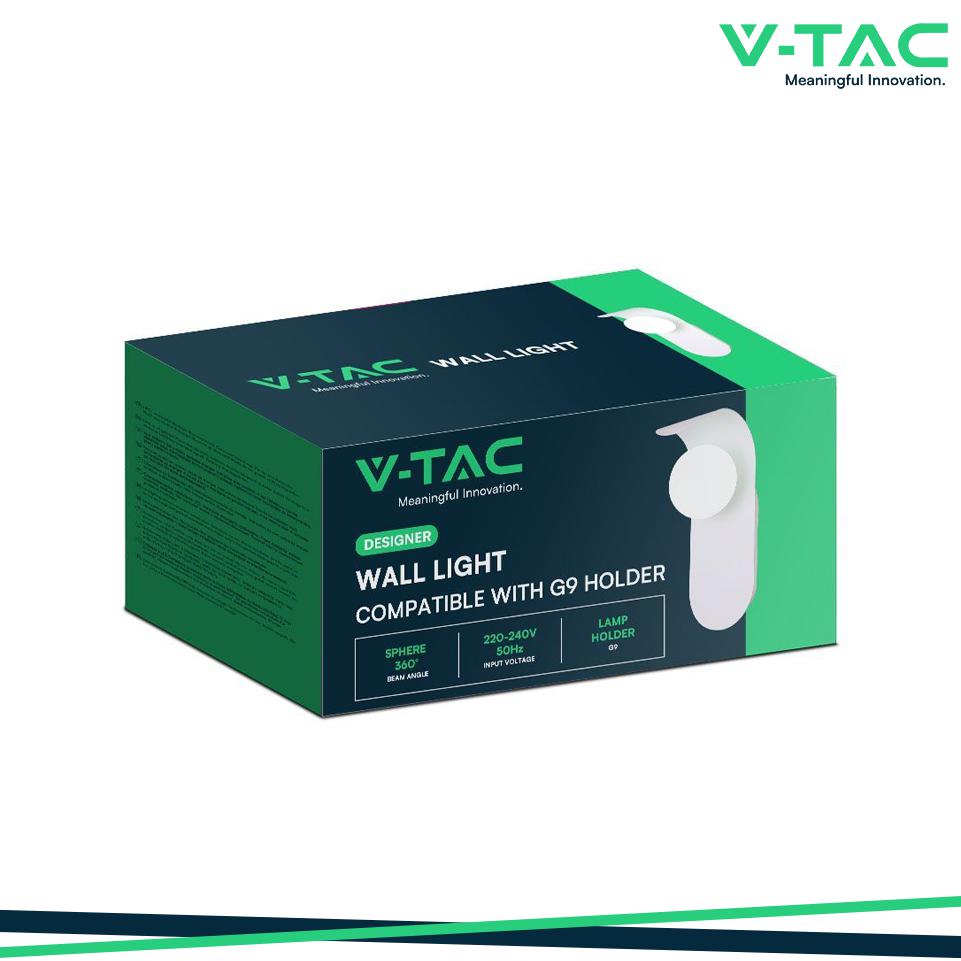 VT-10113 DESIGNER WALL LAMP FITTING WHITE BODY G9