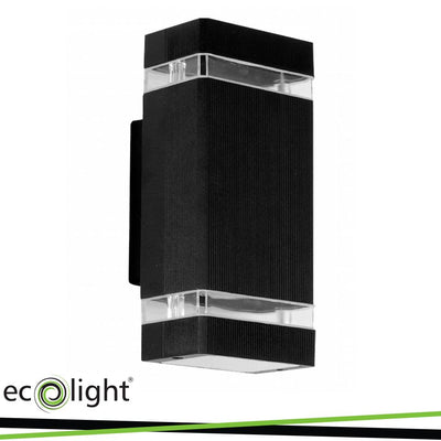 APPARECCHIO PER FACCIATE IN PLASTICA 2XGU10 IP44 NERO