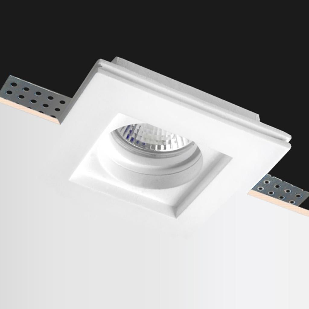 PORTAFARETTO INCASSO IN GESSO  QUADRATO GU10 INCLUSA