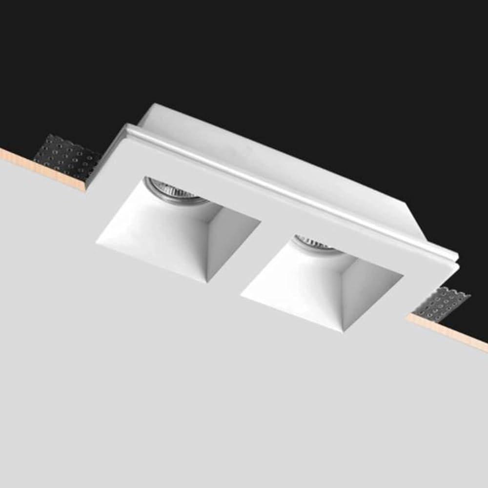 PORTAFARETTO INCASSO IN GESSO  RETTANGOLARE 2 PORTALAMP INCL