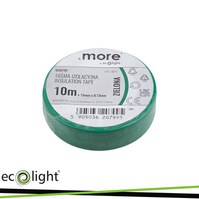 NASTRO ISOLANTE 15MM X 0,13MM  VERDE 10M