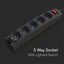 1.5M EXTENSION SOCKET WITH 1 SWITCH (POLYBAG+CARD)5 PIN - BL