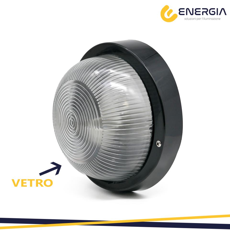 LAMPADA TARTARUGA IN VETRO     E27 IP44 NERO