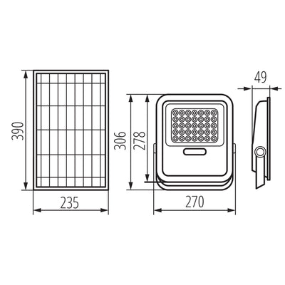 LAMPADA SOLARE LED FL SONE SLR L NW-GR - KANLUX