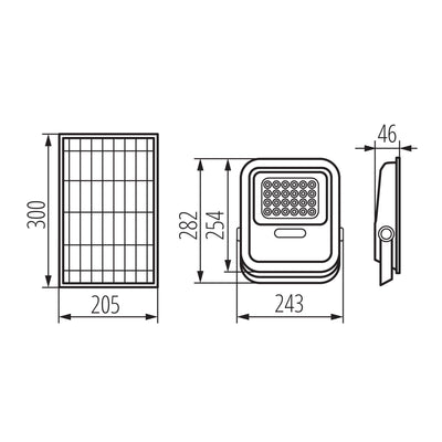 LAMPADA SOLARE LED FL SONE SLR M NW-GR - KANLUX