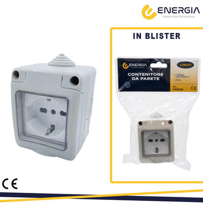 KIT CONTENITORE STAGNO 1 PRESAUNIVERSALE E COPERCHIO IP55