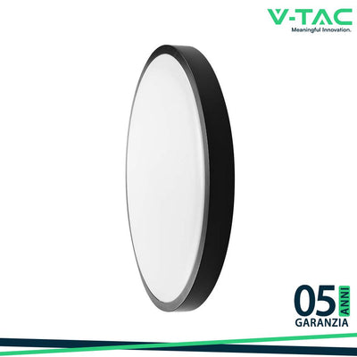 18W LED PLAFONIERA SAMSUNG CHIP 6500K ROTONDA CORNICE NERA IP44