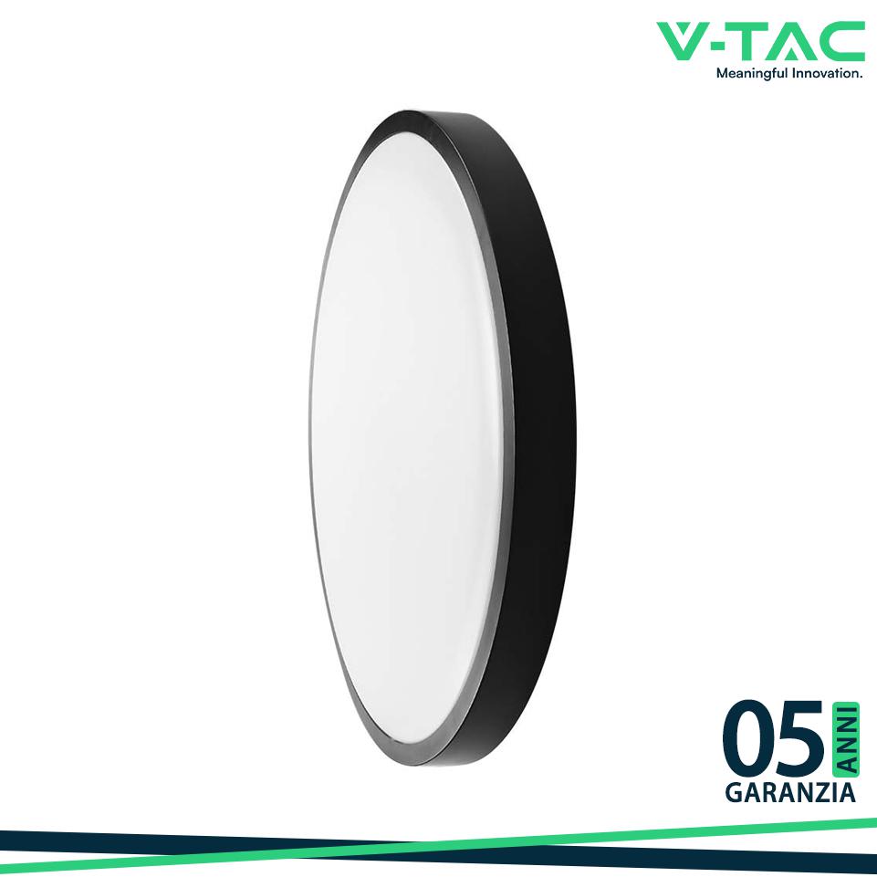 18W LED PLAFONIERA SAMSUNG CHIP 6500K ROTONDA CORNICE NERA IP44