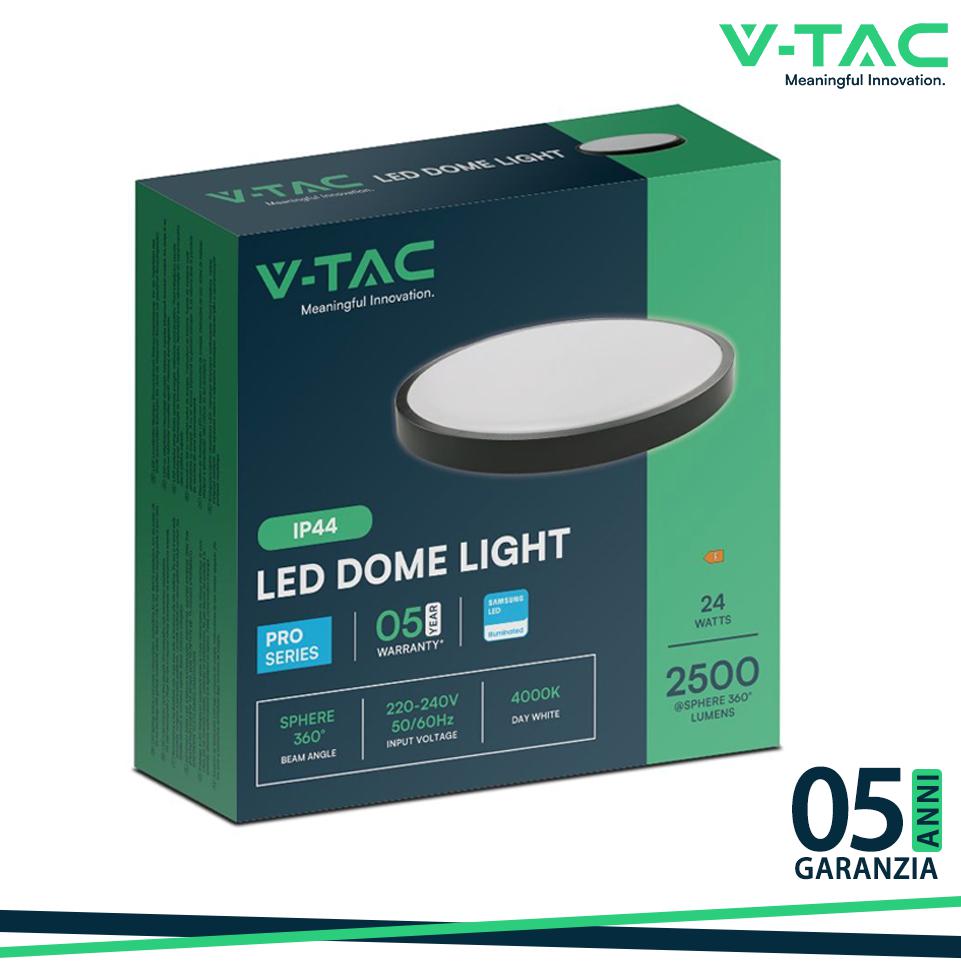 24W LED PLAFONIERA SAMSUNG CHIP 4000K ROTONDA CORNICE NERA IP44