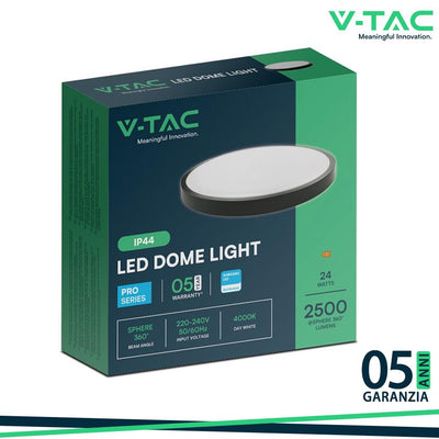 24W LED PLAFONIERA SAMSUNG CHIP 4000K ROTONDA CORNICE NERA IP44