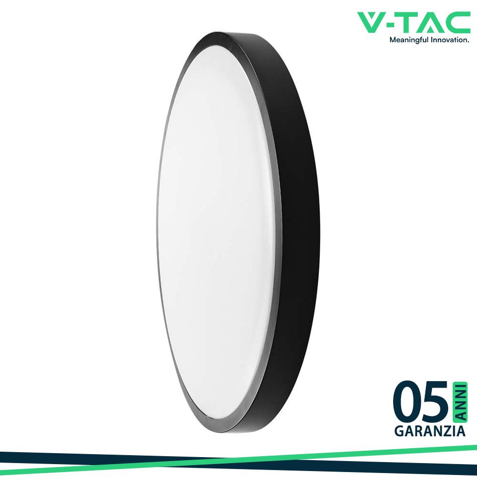 24W LED PLAFONIERA SAMSUNG CHIP 4000K ROTONDA CORNICE NERA IP44