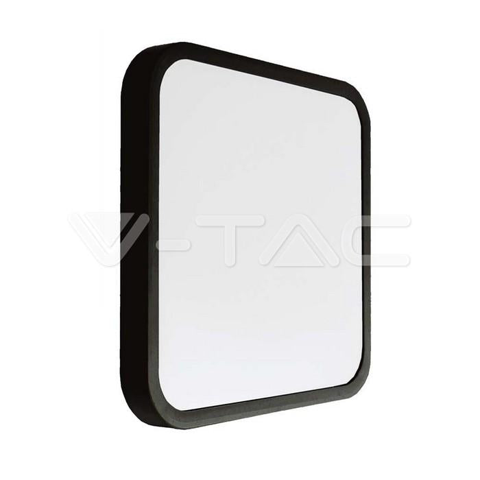 24W LED PLAFONIERA SAMSUNG CHIP 3000K QUADRATA CORNICE NERA IP44