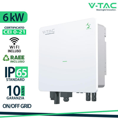 6KW ON/OFF GRID HYBRID INVERTER MONOFASE CEI-021 10ANNI