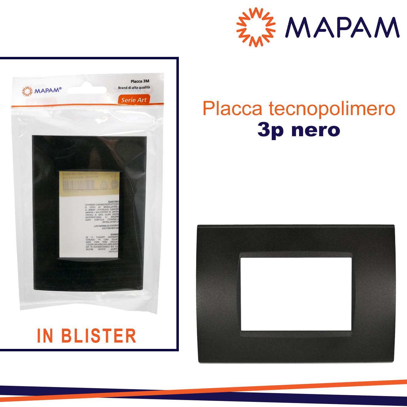 PLACCA TECNOPOLIMERO T1 3P     NERO