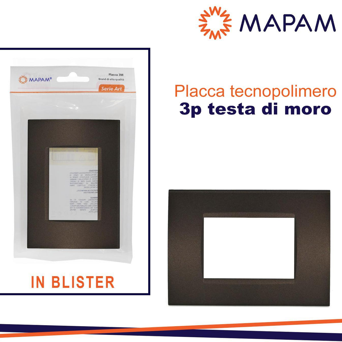 PLACCA TECNOPOLIMERO T1 3P     TESTA DI MORO
