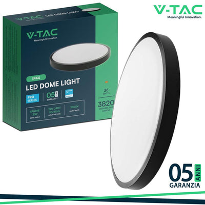 36W LED PLAFONIERA SAMSUNG CHIP 6500K ROTONDA CORNICE NERA IP44