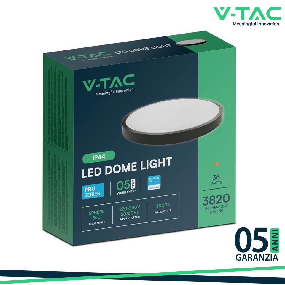 36W LED PLAFONIERA SAMSUNG CHIP 6500K ROTONDA CORNICE NERA IP44