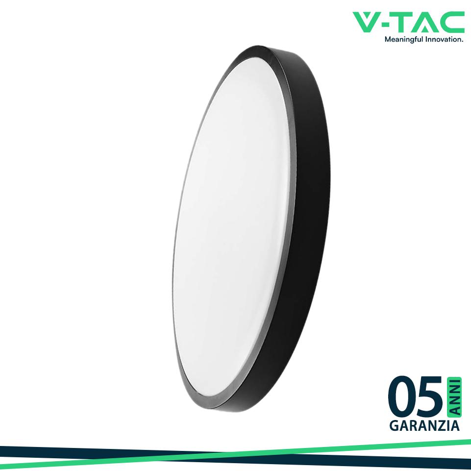 36W LED PLAFONIERA SAMSUNG CHIP 6500K ROTONDA CORNICE NERA IP44