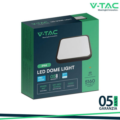 48W LED PLAFONIERA SAMSUNG CHIP 3000K QUADRATA CORNICE NERA IP44