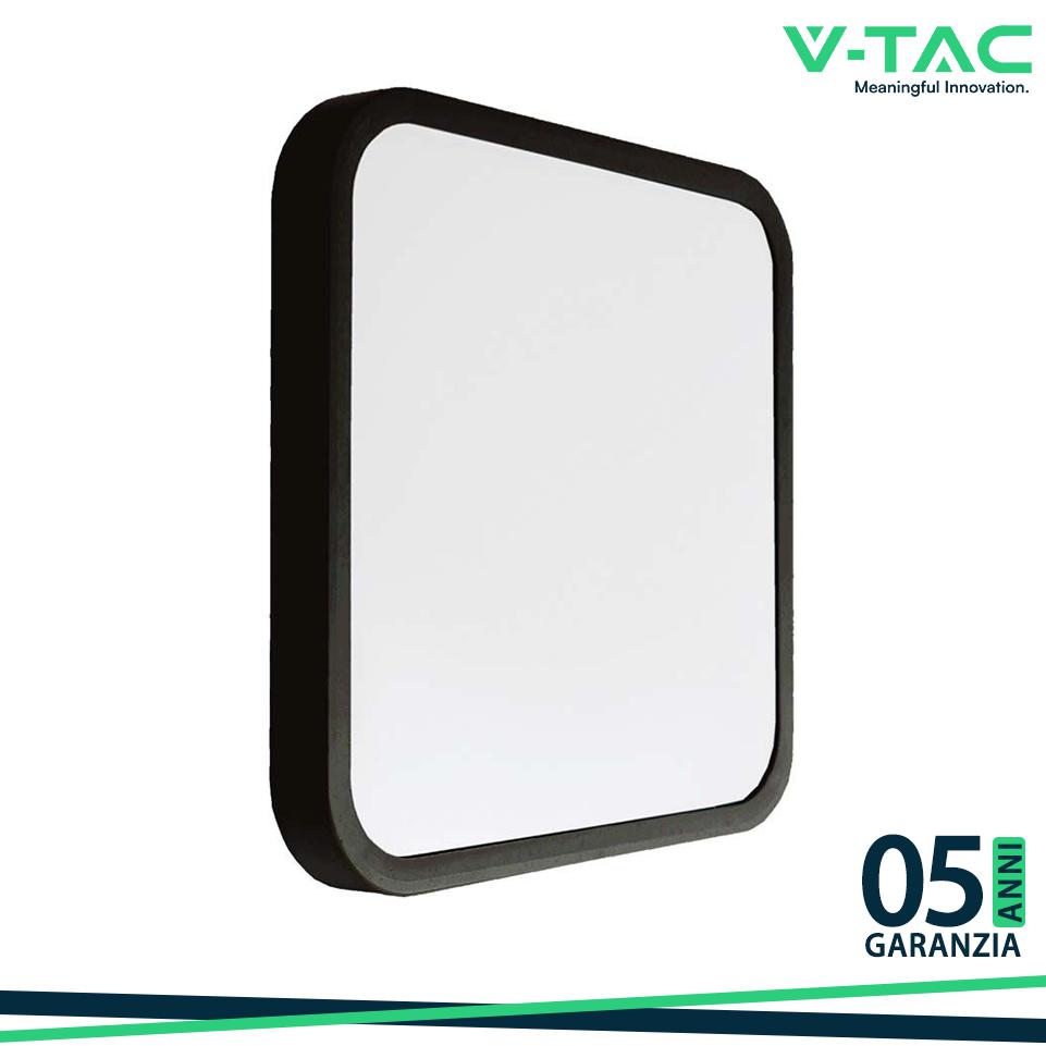 48W LED PLAFONIERA SAMSUNG CHIP 3000K QUADRATA CORNICE NERA IP44