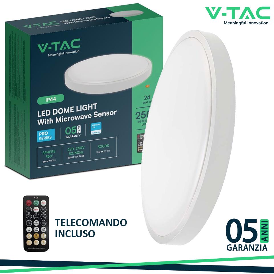 24W LED PLAFONIERA CON SENSORE SAMSUNG CHIP 4000K ROTONDA CORNICE BIANCA IP44