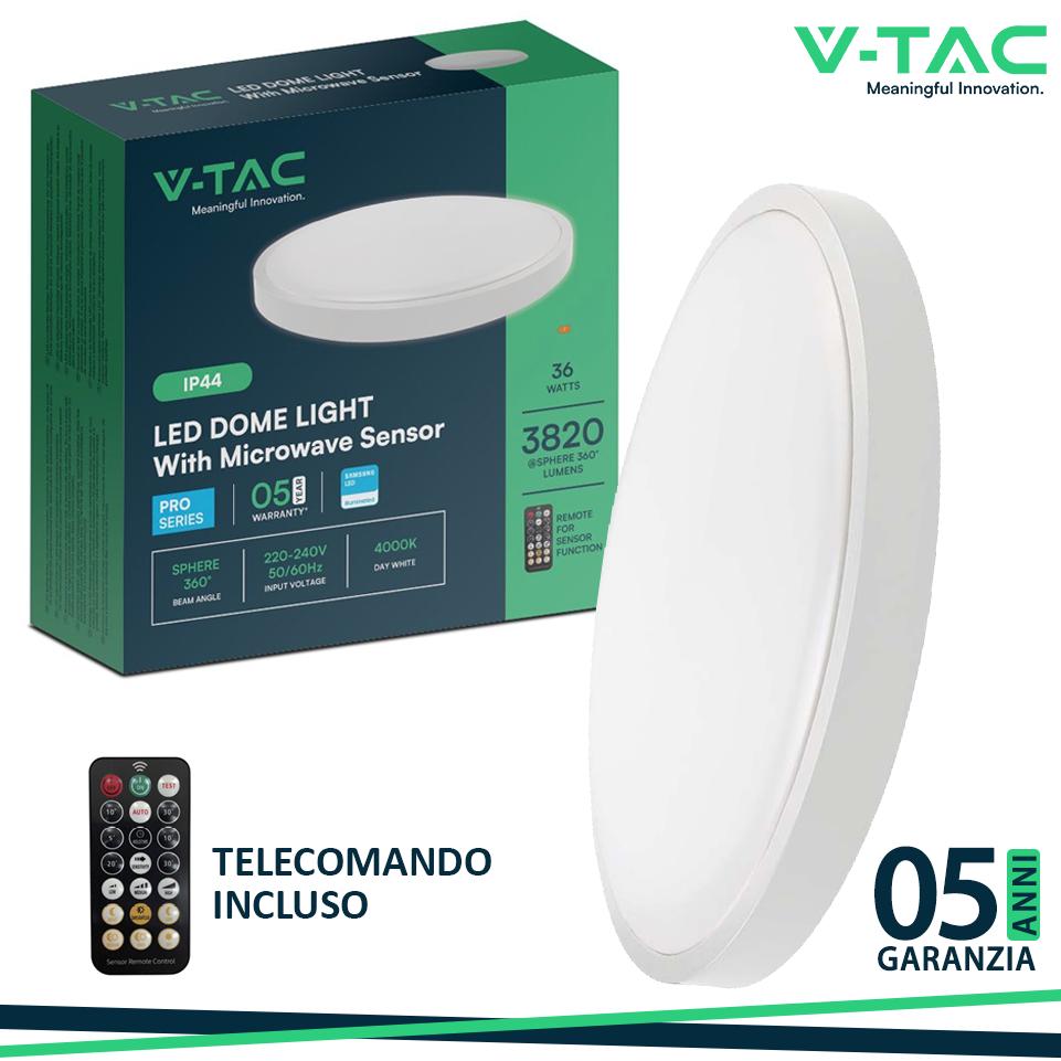 36W LED PLAFONIERA CON SENSORE SAMSUNG CHIP 4000K ROTONDA CORNICE BIANCA IP44