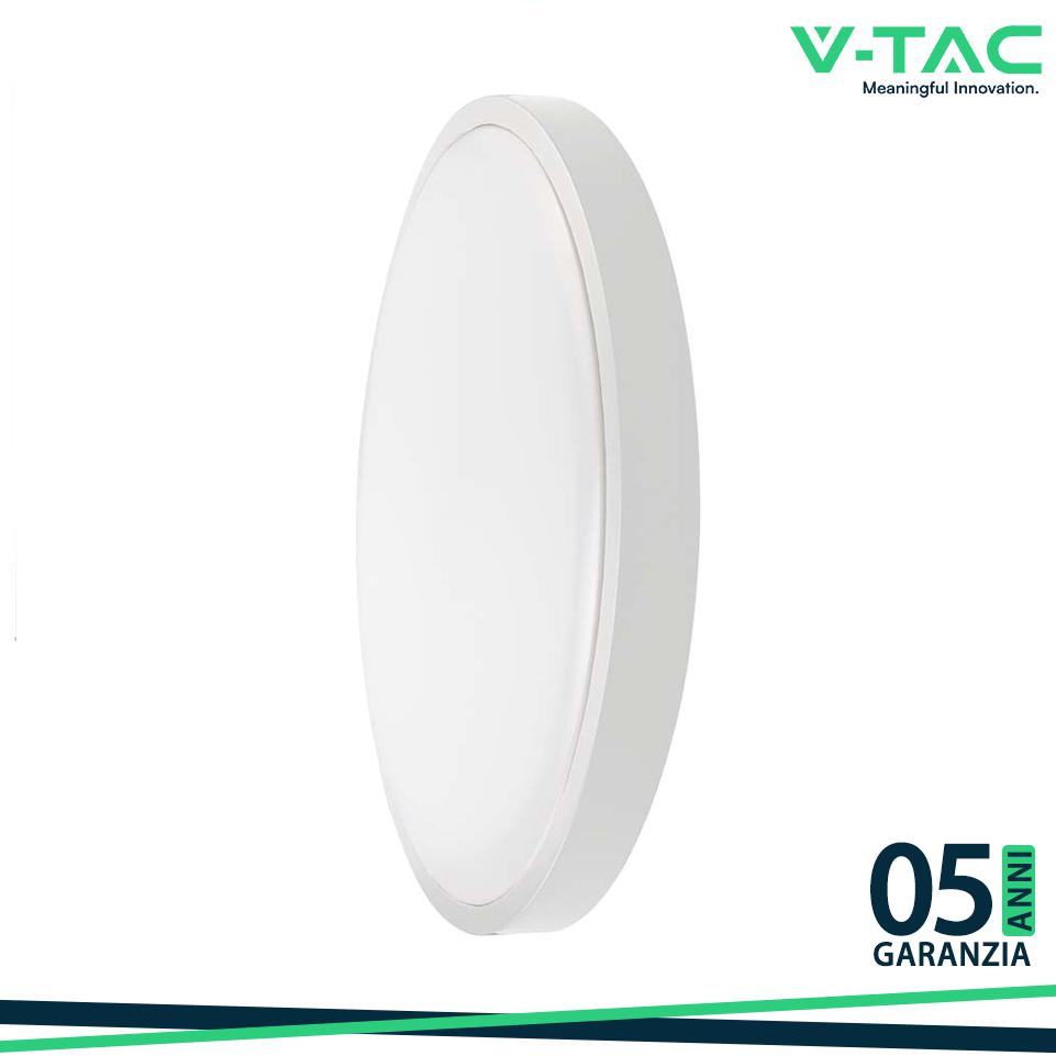36W LED PLAFONIERA CON SENSORE SAMSUNG CHIP 4000K ROTONDA CORNICE BIANCA IP44