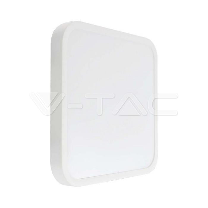 18W LED PLAFONIERA CON SENSORE SAMSUNG CHIP 4000K QUADRATA CORNICE BIANCA IP44