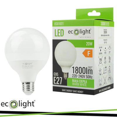 LED G95 E27 20W 6500K 1800LM