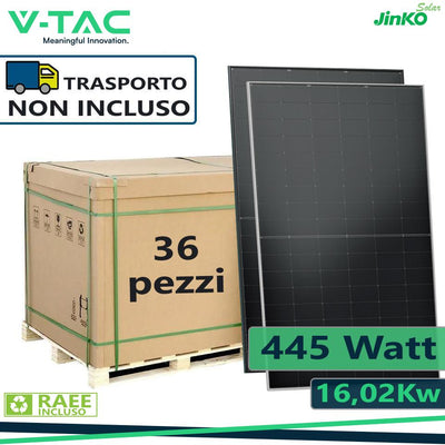 JINKO 445W SOLAR PANEL N-TYPE  TOPCON 1762X1134X30MM BLACK