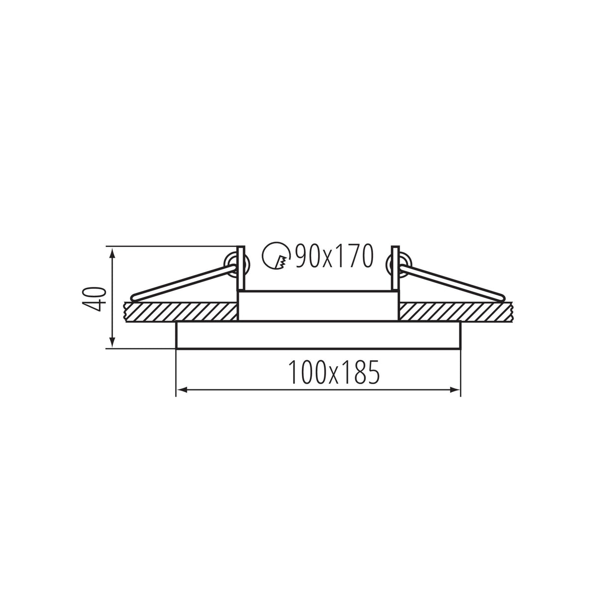 FARETTO INCASSO ARET 2XDTL B/W - KANLUX