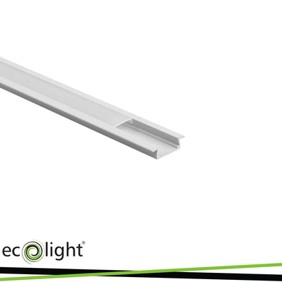 PROFILO INCASSO P02 BIANCO + PARALUME OPALINO 2MT
