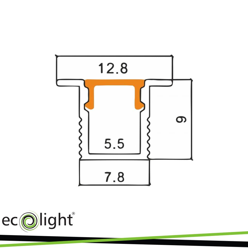 PW02 PROFILO INCASSO BIANCO +  PARALUME OPALINO 2MT