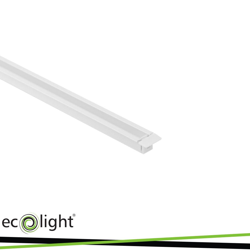PW02 PROFILO INCASSO BIANCO +  PARALUME OPALINO 2MT