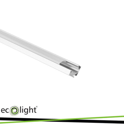 PROFILO ANODIZZATO ANGOLARE R02 + PARALUME OPALINO 2MT