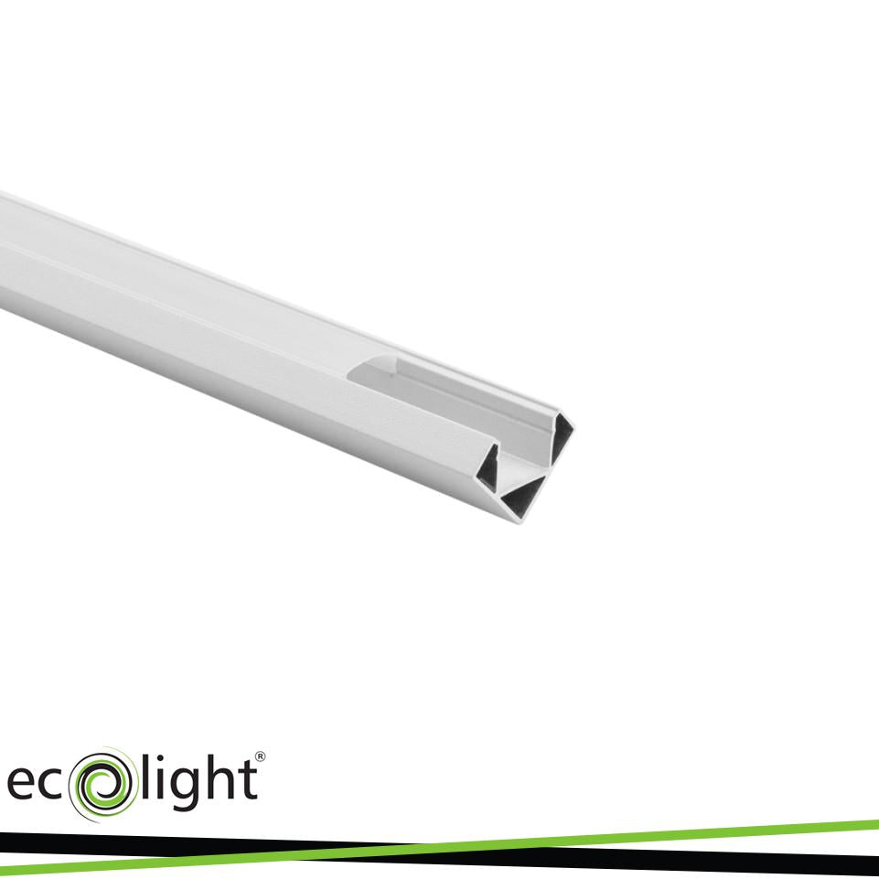 PROFILO BIANCO ANGOLARE R02 +  PARALUME OPALINO 2MT