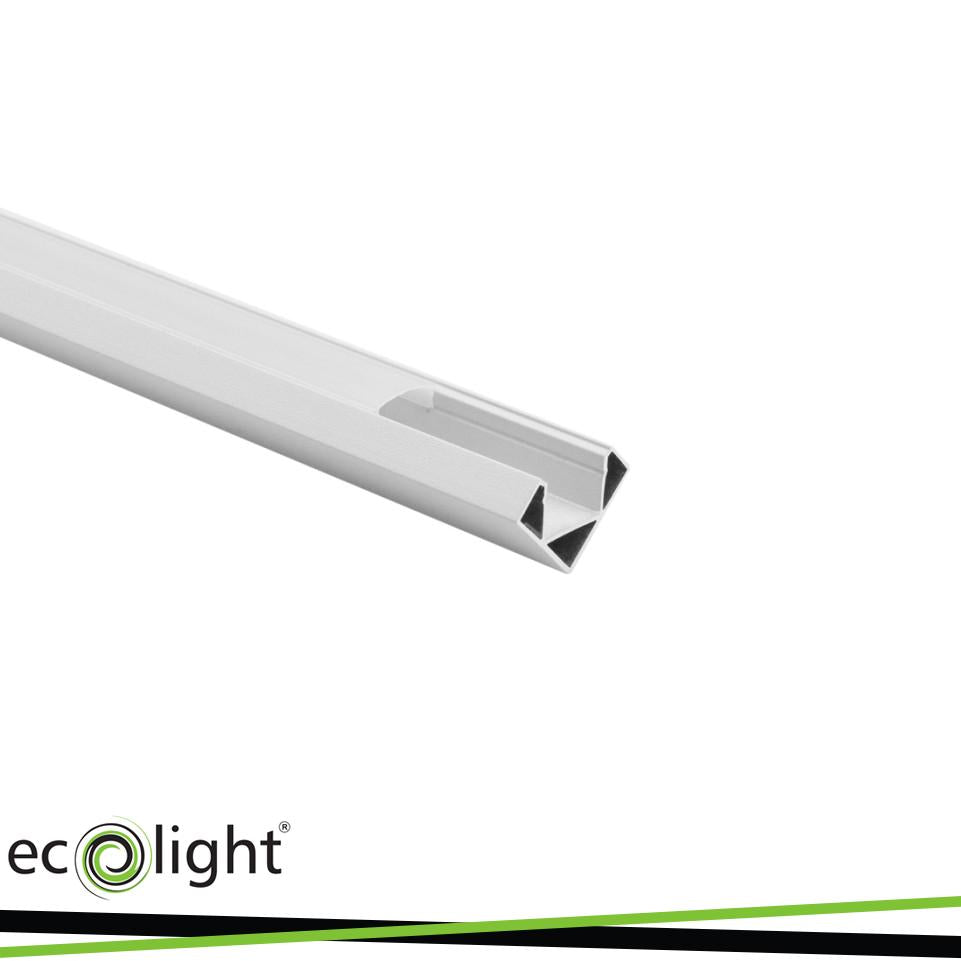PROFILO BIANCO ANGOLARE R02 +  PARALUME OPALINO 2MT