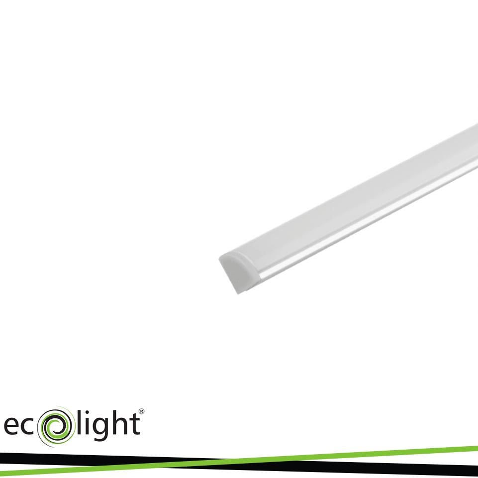 PROFILO ANODIZZATO ANGOLARE RW02 + PARALUME OPALINO 2MT