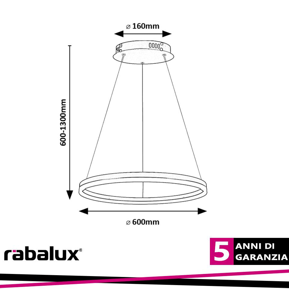 ISAURE,IND.PEND. LED35W, D60CM CCT 3000-6500K