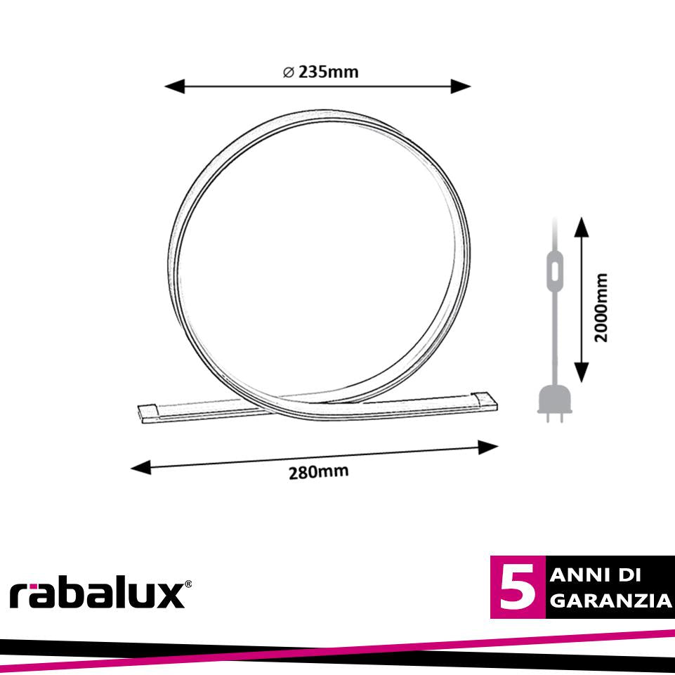 AZULA,IND.TABLE, LED5W, H23,5CM