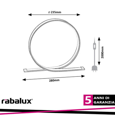 AZULA,IND.TABLE, LED5W, H23,5CM