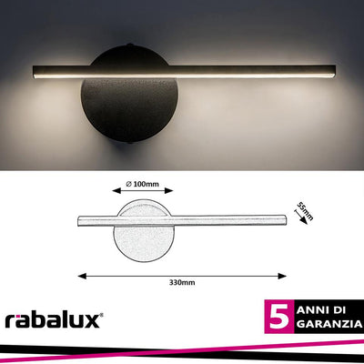 SABIRA,IND.WALL, LED6W, L33CM, BLACK